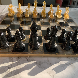 Juego de ajedrez de resina hecho a mano, juego de ajedrez de caballero renacentista, juego de estrategia clásico recreativo, tablero de ajedrez de resina para regalo - Product Image 1