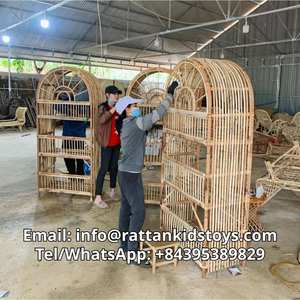 High Quality Rattan Play Shopping Trolley Rattan Grocery Shopping Cart Rattan Baby Toys Natural Rattan Kid Toys Made in Vietnam - Product Image 6