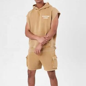 Ensemble short et sweat à capuche sans manches pour homme, collection automne 2026, nouvelle arrivée, design unique, haute qualité, facile à porter - Product Image 1