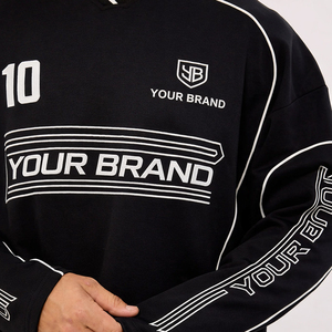 Custom Long Sleeve Football Jersey Oversized Streetwear Heavyweight Mesh Sports Jersey Men Breathable Polyester OEM Manufacturer - Product Image 4