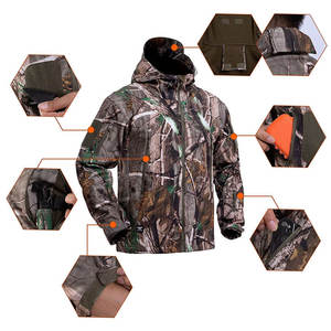 Traje de Caza Táctico Impermeable de Softshell con Camuflaje, Chaqueta y Pantalones con Diseño de Árboles, Resistentes al Viento, para Senderismo y Pesca, con Forro Polar - Product Image 2