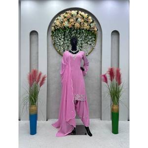 Ensemble de costume de fête en véritable brocart et motif Moti avec fil, taille XL - Product Image 4