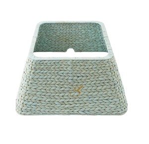 Sage Green Square Water Hyacinth Christmas Tree Collar Cord Cutout <b>Split</b> Xmas Tree Base Box For Holiday Decoration - Product Image 1