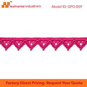 20mm Hot Pink Floral Guipure GPO Lace Trim Customizable Wholesale Supplier 20 Meter Packing for Hairbands Headbands Gift <b>Boxes</b> - Product Image 6