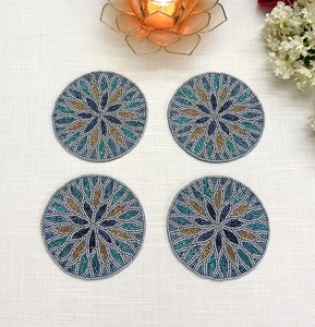 Handmade <b>beaded</b> maasai <b>coasters</b>, recycled beads, beautiful and vibrant <b>coasters</b> by whimsy art craft - Product Image 3