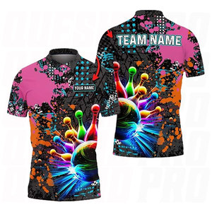 Camisetas de Boliche Personalizadas para Hombre, Camisetas Polo de Boliche con Nombre Personalizado, Elegante Jersey de Boliche con Cierre de Cremallera, Regalo Único para Boliche - Product Image 4
