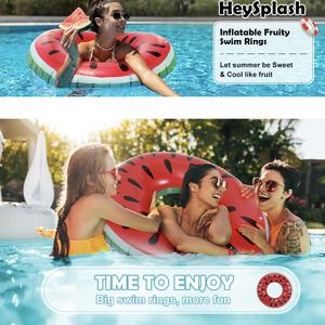 ห่วงยางว่ายน้ำพีวีซีรูปแตงโมหนา 90 ซม. สำหรับทุกวัย - เหมาะสำหรับสระว่ายน้ำในรีสอร์ท ทะเลสาบ และว่ายน้ำในทะเล - Product Image 5