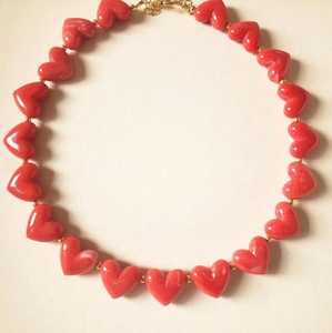 Collar de Corazones de Coral con Cuentas para Mujer, Joyería de Resina MN EXPORTS, Hecho a Mano, Estilo Lindo, Regalo para Fiestas y Bodas - Product Image 6