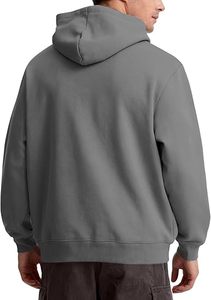 Vente en gros – Sweat à capuche oversize pour homme 400 g/m² avec fermeture éclair quart de tour, respirant, style streetwear, en molleton épais coton-polyester, personnalisable avec logo - Product Image 4