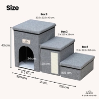 Escalier modulaire 4-en-1 pour animaux de compagnie avec espace caché, griffoir et rangement