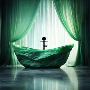 Vasca da Bagno Freestanding in Resina di Pietra dal Design Moderno, Superficie Solida Rosso Rubino di Lusso per Ville e <span class=keywords><strong>Bagni</strong></span> di Hotel - Product Image 6