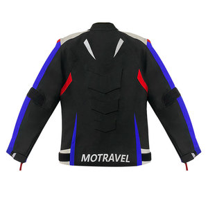 เสื้อแจ็คเก็ตมอเตอร์ไซค์แขนยาวผู้ชาย แบบกันลม สีตัดต่อ สำหรับทุกฤดู สีแดง ดำ ขาว เหมาะสำหรับขี่มอเตอร์ไซค์ - Product Image 4
