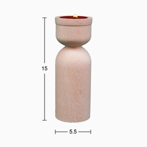 Portavelas de Madera Pulida con Grabado de Sombra, Ecológicos y Personalizados, para Velas de Té, Temas Religiosos y de Fiesta, Decoración del Hogar, MULTI CRAFT - Product Image 3