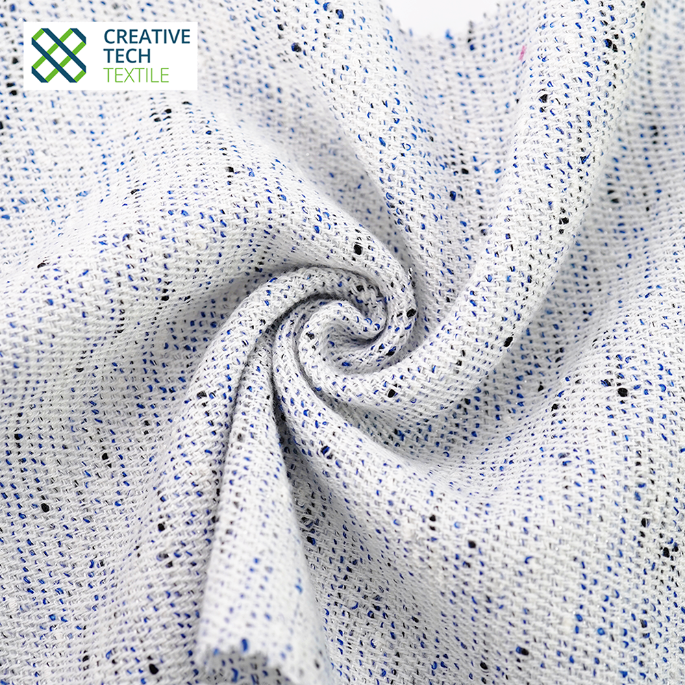 RCO-2B2374 Recycle Seawool PET/Poly/AC/R/NY/LUX=22/42/17/10/7/2 Y/D Fashion Lux Woven Heavyweight 280GSM Sustainable Recycled
