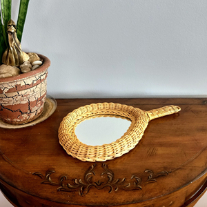 Rattan hand held <b>mirror</b> with custom logo vintage handmade natural wicker handheld <b>mirrors</b> from Vietnam - Product Image 2