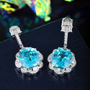 Pendientes de diseño elegante con corte de cojín de calidad premium, joyería para mujer, piedra preciosa de laboratorio, plata clásica, regalo de cumpleaños para mujer - Product Image 4