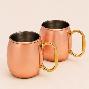 Ensemble de tasses à Moscow Mule en cuivre pur, fabriquées à la main, martelées, avec poignée en laiton, articles de bar haut de gamme pour cocktails, bière et cadeaux - Product Image 5
