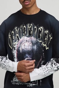 Camiseta Oversize Holgada para Hombre con Hombros Caídos, Estilo Casual Urbano, Algodón Pesado, Tendencia de Verano - Product Image 2