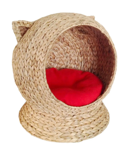 Artex HaiNam Woven Fiber Cat <b>Bed</b> Cave Round Solid Color <b>Comfortable</b> Indoor All Seasons Cute Style for Cats Removable Washable - Product Image 2