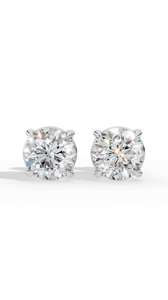 Boucles d'oreilles solitaires de luxe en or rose avec diamants de laboratoire taillés couleur D, certifiés IGI, diamants fins de laboratoire certifiés IGI - Product Image 2