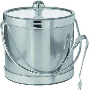 Stainless Steel Ice Bucket With <b>Lid</b> And Tongs Round Modern Design Rust Resistant Party Cooler Beverage Tub ice Bucket - Product Image 1
