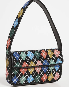 Bolso de Hombro con Cuentas Florales en Blanco y Negro, Bolso de Mano con Diseño de Margaritas, Bolso con Solapa para Mujer - Product Image 6