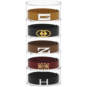 Espositore Impilabile a 5 Livelli in Acrilico, Organizzatore per Cinture, Cassettiera per Armadio, Portaoggetti per Cinture, Orologi e Gioielli - Product Image 1