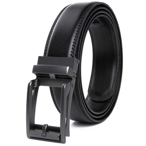 Ceintures en cuir véritable entièrement personnalisées avec logo, prix abordable, boucle en acier, boucle coulissante automatique, largeur 34 mm, pour hommes, en provenance du Pakistan - Product Image 6