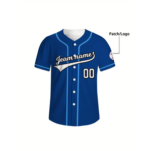 Camiseta de Béisbol Personalizada para Hombre con su Propio Diseño de Logotipo, Manga Corta, Completamente Abotonada, en Varios Colores - Product Image 2