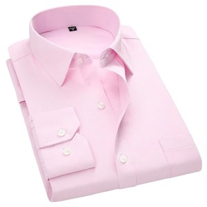 เสื้อเชิ้ตแขนยาวสีดำสำหรับผู้ชาย ปกคอปกแบบพับได้ สไตล์ทางการ ผ้าป๊อปลิน ยับยาก - Product Image 2