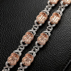 Collier et bracelet en argent plaqué avec signe dollar en moissanite, chaîne cubaine hip-hop, bijoux, cadeau d'anniversaire pour mariage, fête ou occasion spéciale - Product Image 2