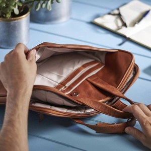 Maletín de Lona Encerada y Cuero Vintage Impermeable de Estilo Clásico Premium, Bolsa Grande para Portátil de Cuero, Bolsos de Hombro de Cuero - Product Image 3