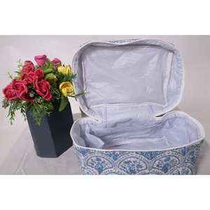 Bolsa de Maquillaje Portátil Acolchada de Algodón con Estampado Floral, Gran Capacidad, con Cierre, Hecha a Mano, para Cosméticos, Viajes, Regalo para Mujer - Product Image 5