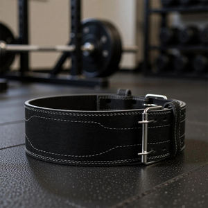 Cinturón de Cuero de Alta Calidad para Levantamiento de Pesas, Ligero y Resistente, con Soporte Lumbar y Gancho de Protección Profesional - Product Image 4
