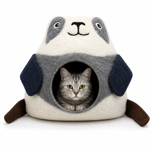 Lit pour chat en feutre de laine 100% écologique, moderne et luxueux, confortable, fait main au Népal, motif animal, amovible et lavable - Product Image 2