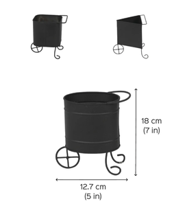 Contenedor de Almacenamiento Resistente, Moderno, Impermeable y Sostenible, de Metal Negro, con Asa y Ruedas, Cesta Utilitaria para Hogar y Jardín - Product Image 3
