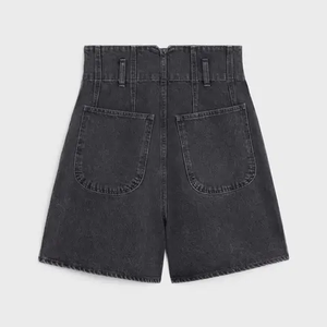 Nouvelle Arrivée Short en jean mini taille haute pour femme, effet ventre plat, avec revers en jean - Product Image 6