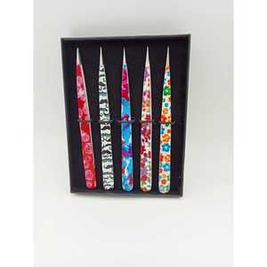 Pince à épiler professionnelle pour extensions de cils courbées, en acier inoxydable, préhension de précision pour volume intense - Product Image 1