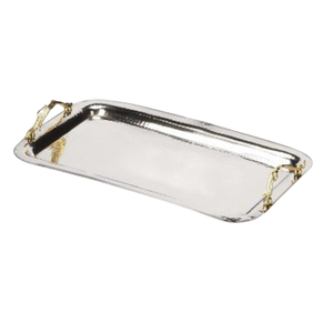 Trending Metal Serving Tray With <b>Gold</b> Accent Handle Rectangle Shape Hotel & Restaurant Tabletop Food & Drink Serving Trays - Product Image 6
