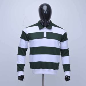 Polo de rugby haut de gamme pour hommes, logo brodé en chenille personnalisé sur la manche, tissu durable, uniforme de sport, maillot - Product Image 1