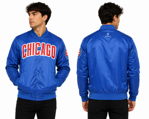 Customizable American Baseball Uniform for Men Winter <b>Fleece</b>-Lined Varsity Jacket Casual Top Silk Zipper Button Embroidered - Product Image 3