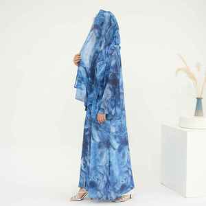 Abaya Casual Moderna Blanca Minimalista para Mujer Musulmana, Sencilla, Modesta, Islámica, Larga hasta el Suelo, Cuello Barco, Manga Larga, Secado Rápido - Product Image 2