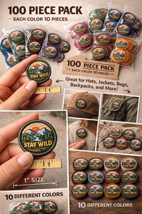 Parche Bordado 'Stay Wild' de 2.5 Pulgadas con Decoración en Espiral, Ideal para Gorras, Chaquetas, Bolsos y Manualidades - Product Image 2