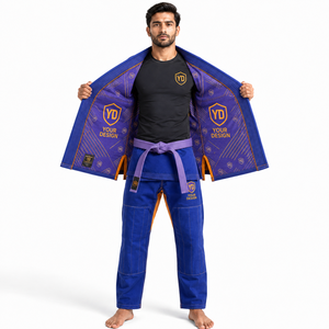ชุดยูโด IBJJF ยี่ห้อ MANGOES FASHION น้ำหนักเบา 440 กรัม ผ้าทอสีทอง เสื้อแจ็คเก็ตผ้าฝ้าย ระบายอากาศได้ดี ซับเหงื่อ กางเกงริปสตอป ทนทาน - Product Image 4