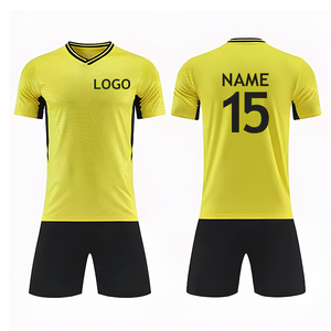 Maillots de football personnalisés noirs unisexes pour adultes, uniformes à manches courtes 100 % polyester à séchage rapide, kits de football d'équipe, vente en gros OEM - Product Image 6