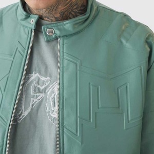 Veste en cuir pour homme avec fermeture éclair, style hiver, poche latérale, vente en ligne, prix bas, veste en cuir pour homme - Product Image 4