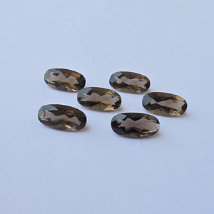 Quartz fumé naturel, taille facetée, grande forme ovale, calibré, qualité AAA+, pierre précieuse pour la fabrication de bijoux - Product Image 2