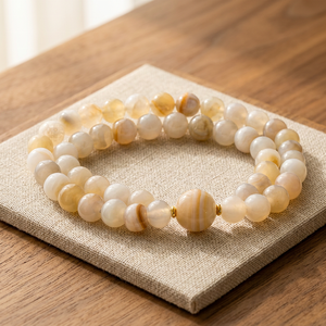 Ensemble de bracelets de prière en onyx poli naturel, faits à la main, avec perles de pierres précieuses, vente en gros, logo personnalisé, bijoux de méditation - Product Image 6