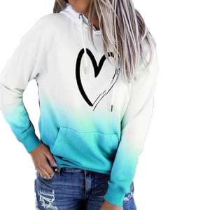 100% Polyester polaire Sublimation sweat à capuche femmes thermique automne hiver porter des sweats à capuche à manches longues pull - Product Image 6