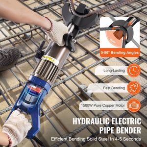 Piegatrice Idraulica Elettrica per Barre d'Armatura 1.2 KW, 0.9 Pollici, 22 mm, 110 V, Portatile, Automatica, con Funzione 5s - Product Image 2